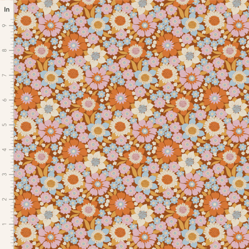 Tilda Patchwork Stoff Baumwolle - Wallflower - Lauren Caramel